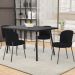 Cadeira Para Sala de Jantar Cozinha Estofada Gavi L02 Suede Preto - Lyam Decor