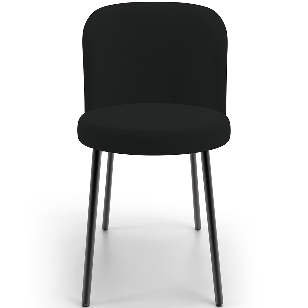 Cadeira Para Sala de Jantar Cozinha Estofada Gavi L02 Suede Preto - Lyam Decor