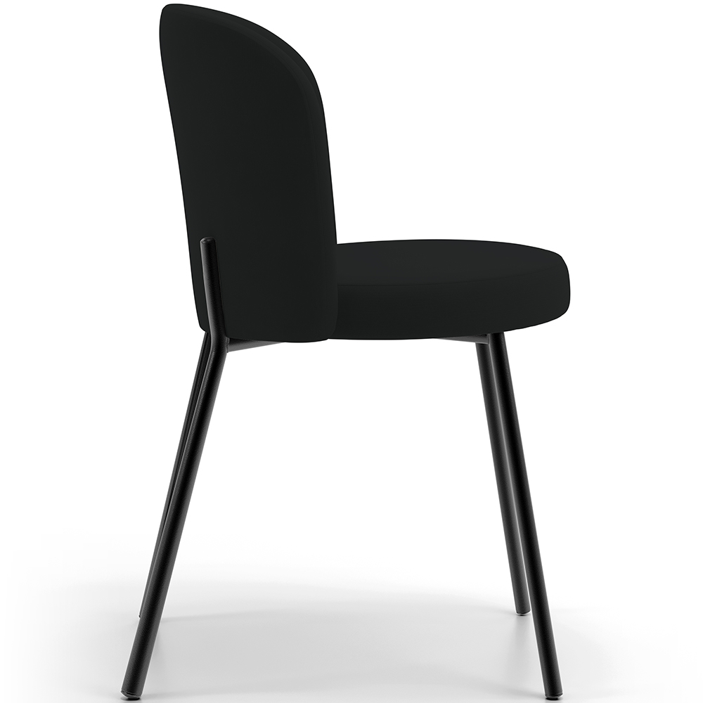 Cadeira Para Sala de Jantar Cozinha Estofada Gavi L02 Suede Preto - Lyam Decor