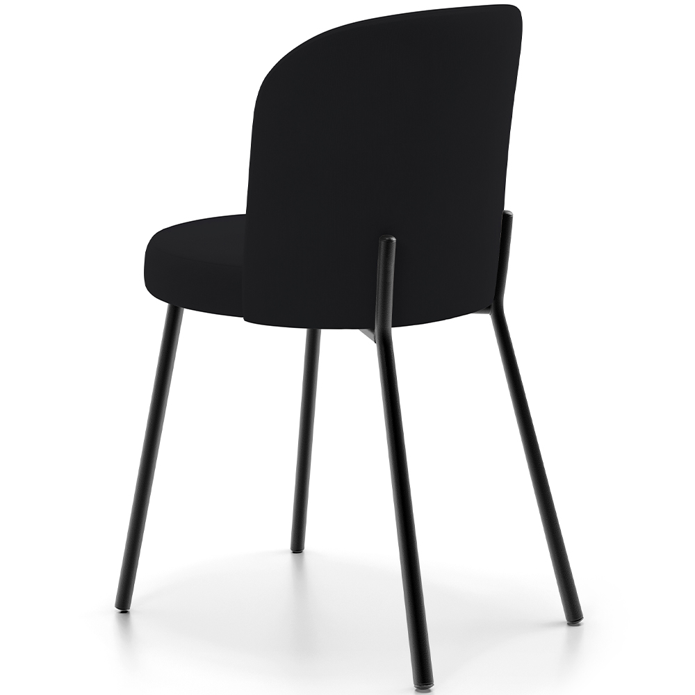 Cadeira Para Sala de Jantar Cozinha Estofada Gavi L02 Suede Preto - Lyam Decor