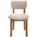 Cadeira Para Sala de Jantar Cozinha Living Estofada Dara L02 Bouclê Creme - Lyam Decor