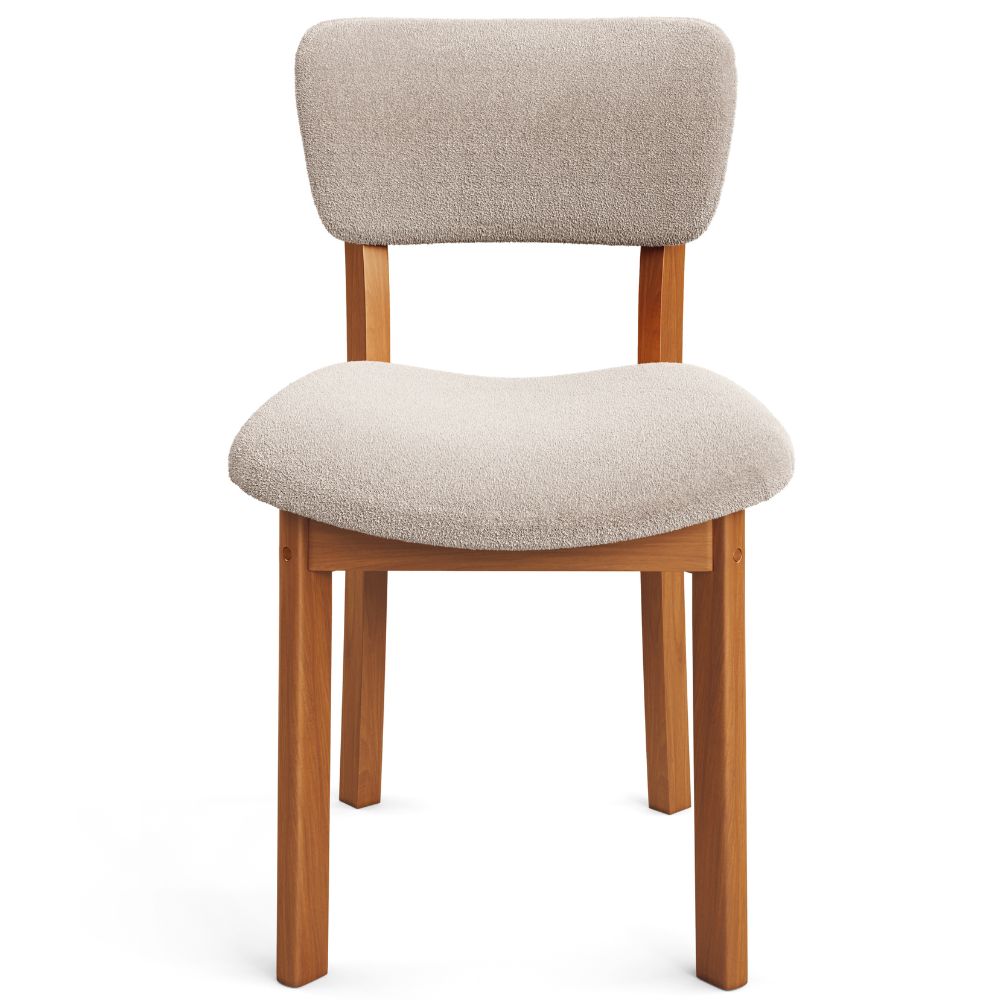 Cadeira Para Sala de Jantar Cozinha Living Estofada Dara L02 Bouclê Creme - Lyam Decor