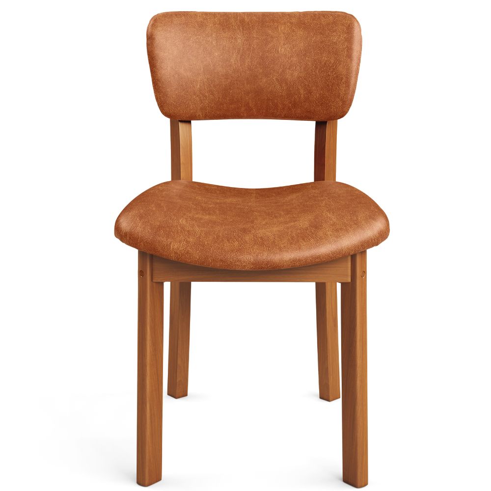 Cadeira Para Sala de Jantar Cozinha Living Estofada Dara L02 Couríssimo Camel - Lyam Decor