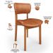 Cadeira Para Sala de Jantar Cozinha Living Estofada Dara L02 Couríssimo Camel - Lyam Decor