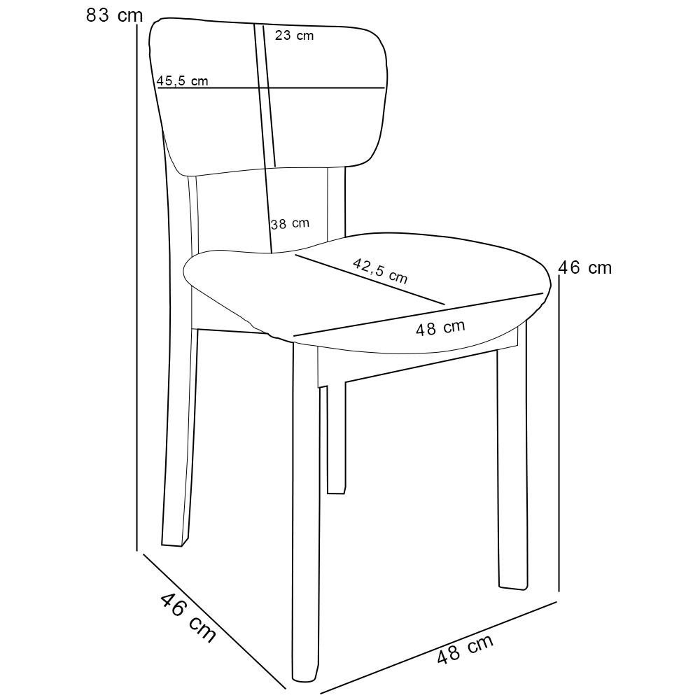 Cadeira Para Sala de Jantar Cozinha Living Estofada Dara L02 Couríssimo Camel - Lyam Decor