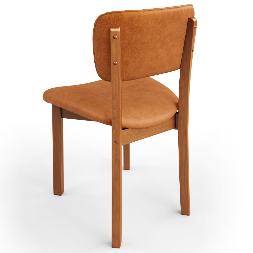 Cadeira Para Sala de Jantar Cozinha Living Estofada Dara L02 Couríssimo Canela - Lyam Decor