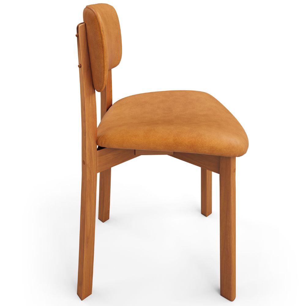 Cadeira Para Sala de Jantar Cozinha Living Estofada Dara L02 Couríssimo Canela - Lyam Decor