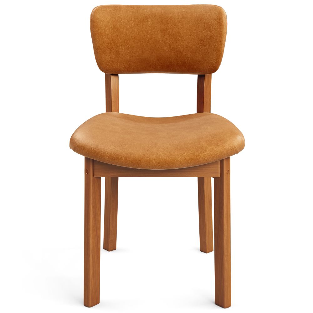 Cadeira Para Sala de Jantar Cozinha Living Estofada Dara L02 Couríssimo Whisky - Lyam Decor