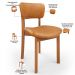 Cadeira Para Sala de Jantar Cozinha Living Estofada Dara L02 Couríssimo Whisky - Lyam Decor