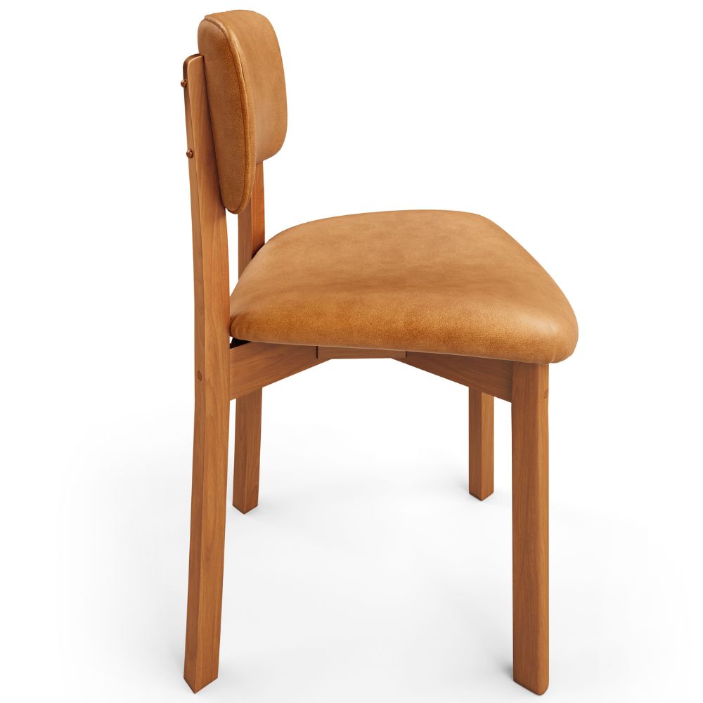 Cadeira Para Sala de Jantar Cozinha Living Estofada Dara L02 Couríssimo Whisky - Lyam Decor
