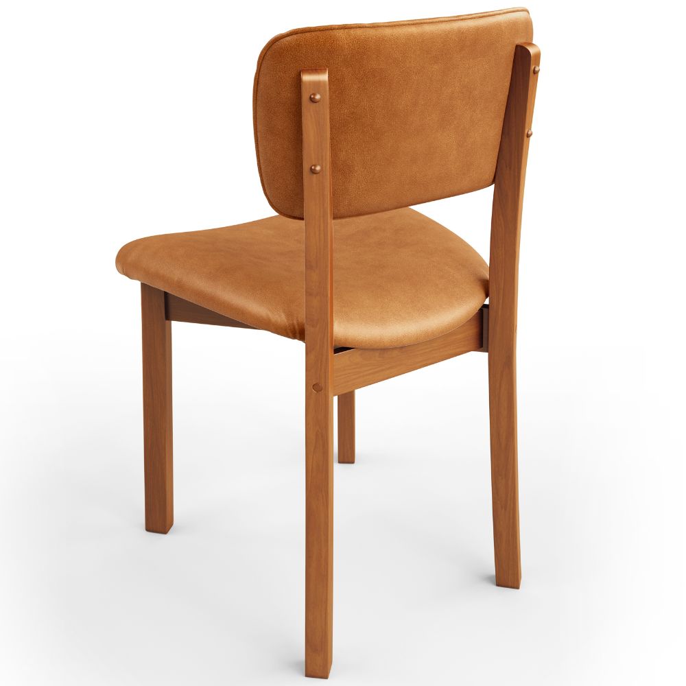 Cadeira Para Sala de Jantar Cozinha Living Estofada Dara L02 Couríssimo Whisky - Lyam Decor