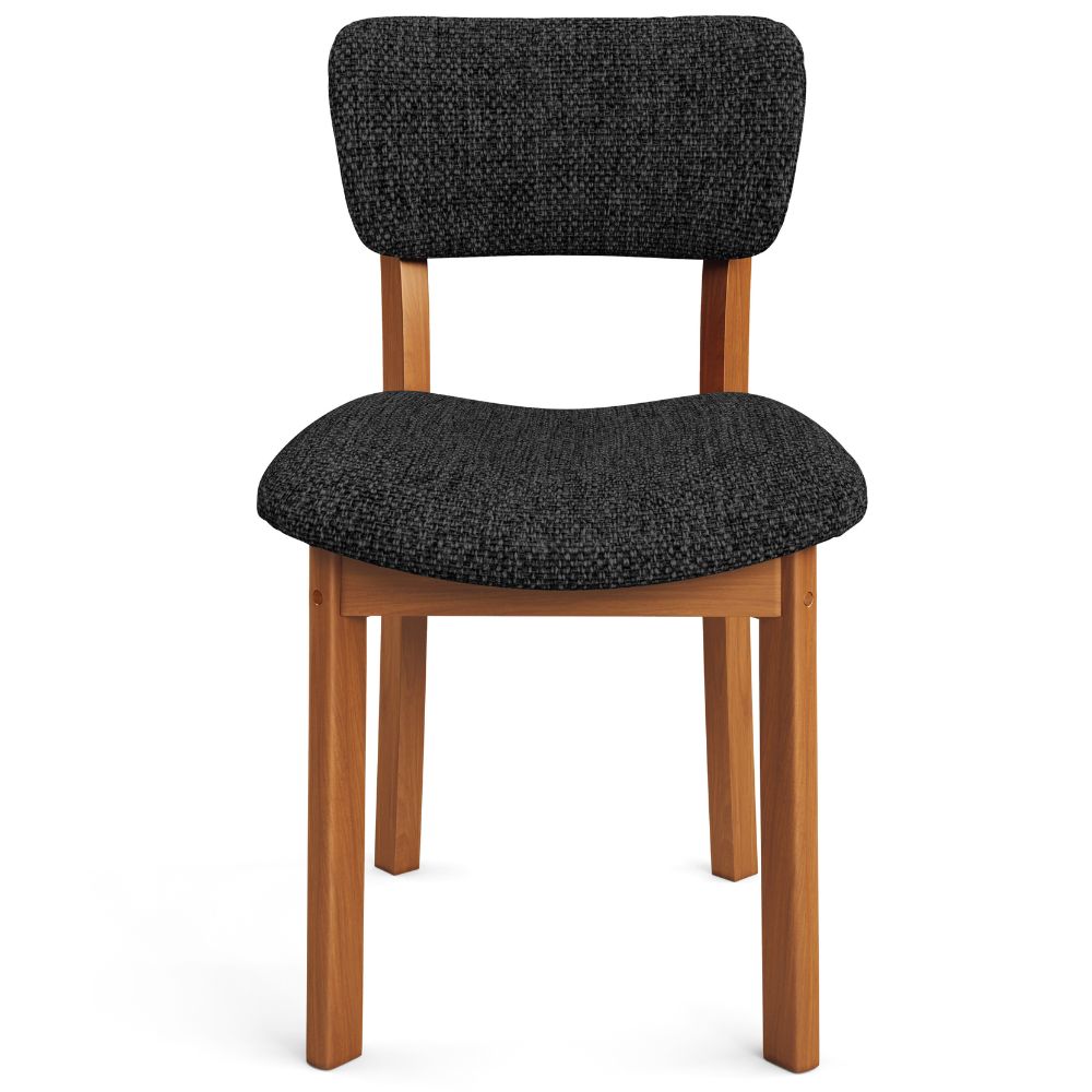 Cadeira Para Sala de Jantar Cozinha Living Estofada Dara L02 Linho Chumbo - Lyam Decor