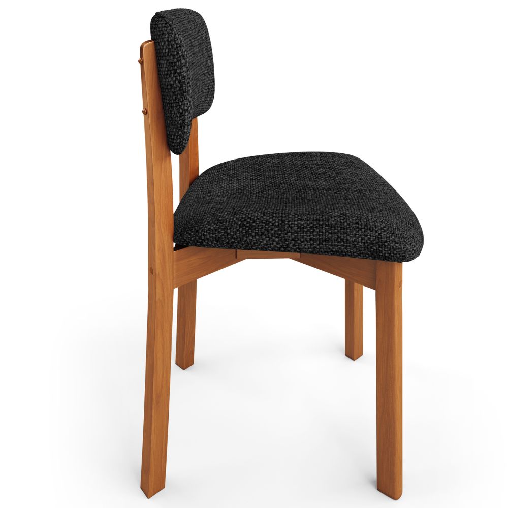Cadeira Para Sala de Jantar Cozinha Living Estofada Dara L02 Linho Chumbo - Lyam Decor