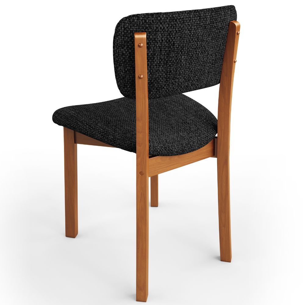 Cadeira Para Sala de Jantar Cozinha Living Estofada Dara L02 Linho Chumbo - Lyam Decor