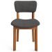 Cadeira Para Sala de Jantar Cozinha Living Estofada Dara L02 Linho Cinza Escuro - Lyam Decor