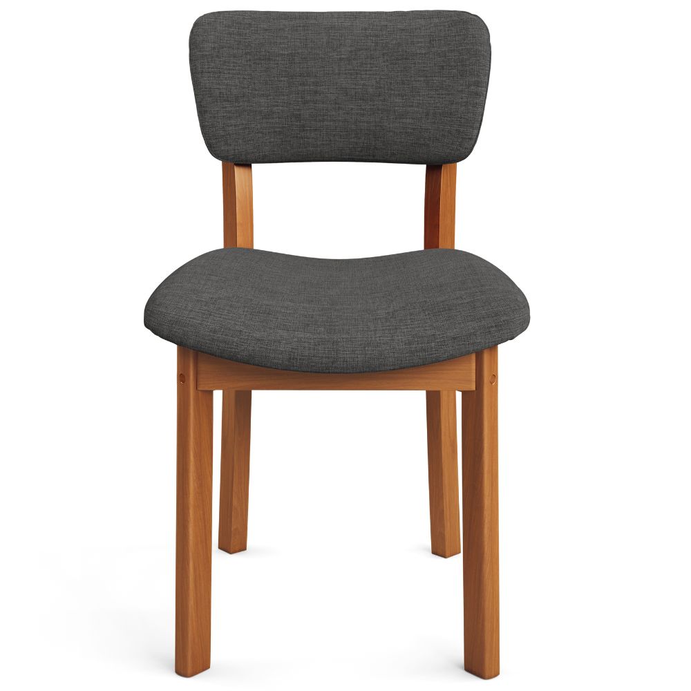 Cadeira Para Sala de Jantar Cozinha Living Estofada Dara L02 Linho Cinza Escuro - Lyam Decor