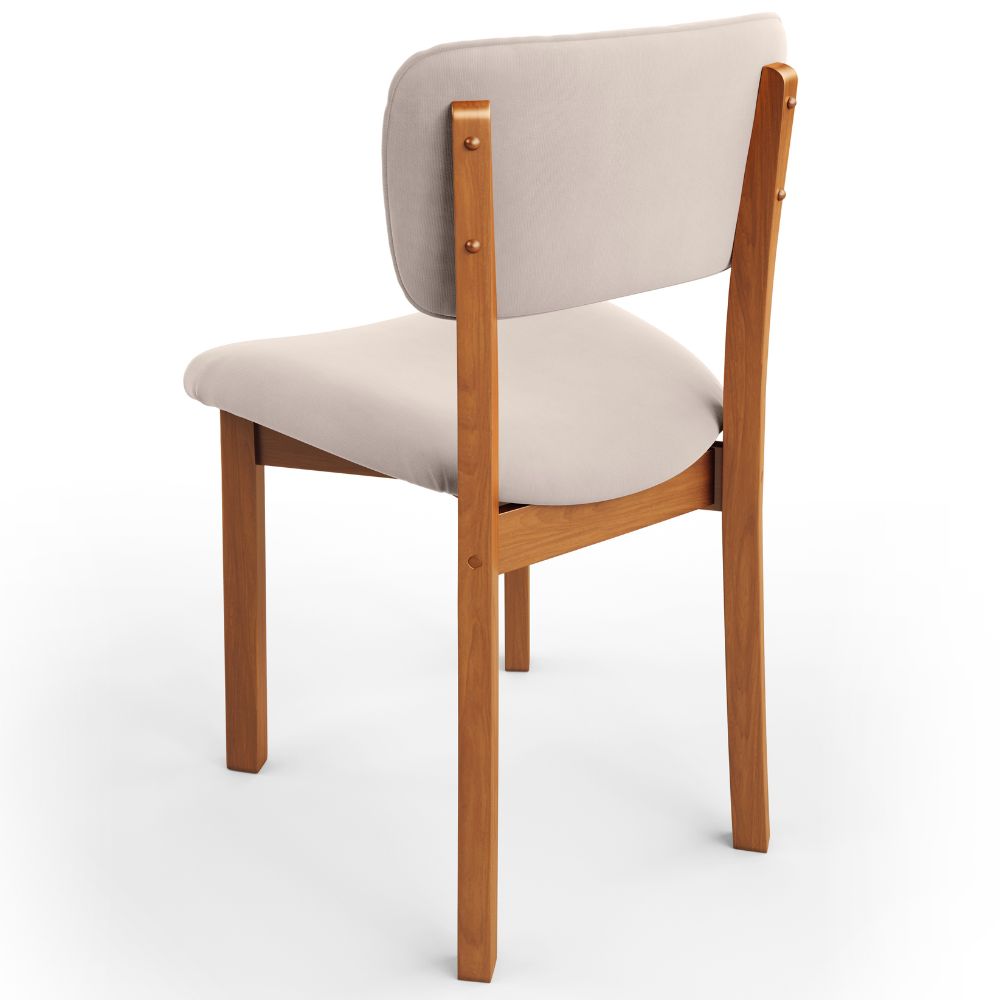 Cadeira Para Sala de Jantar Cozinha Living Estofada Dara L02 Suede Bege - Lyam Decor
