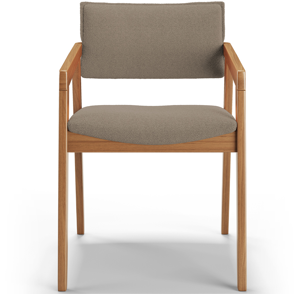 Cadeira Para Sala de Jantar Estar Living Giorgia L02 Bouclê Bege - Lyam Decor