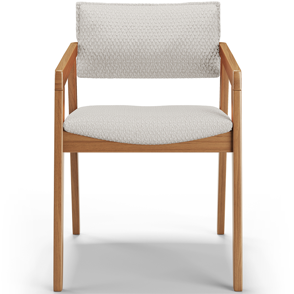 Cadeira Para Sala de Jantar Estar Living Giorgia L02 Bouclê Cru - Lyam Decor