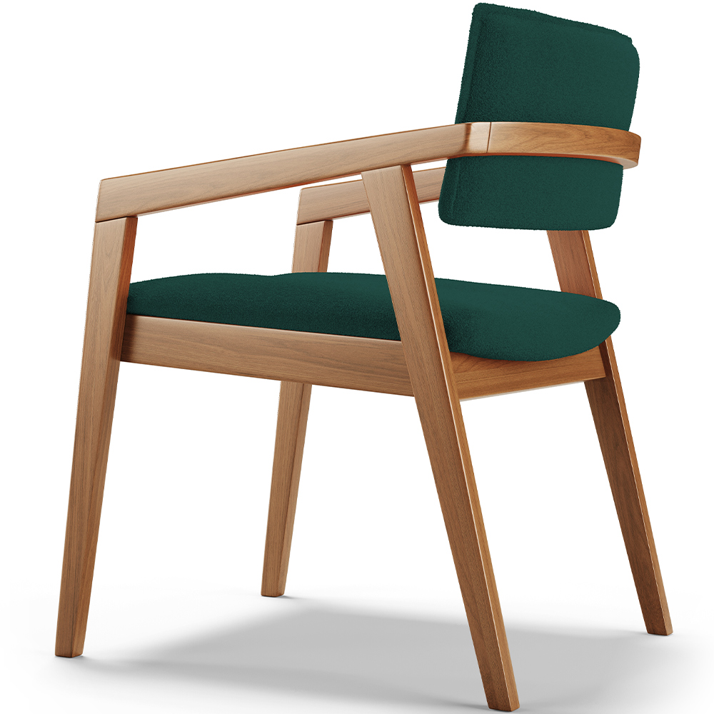 Cadeira Para Sala de Jantar Estar Living Giorgia L02 Bouclê Verde - Lyam Decor