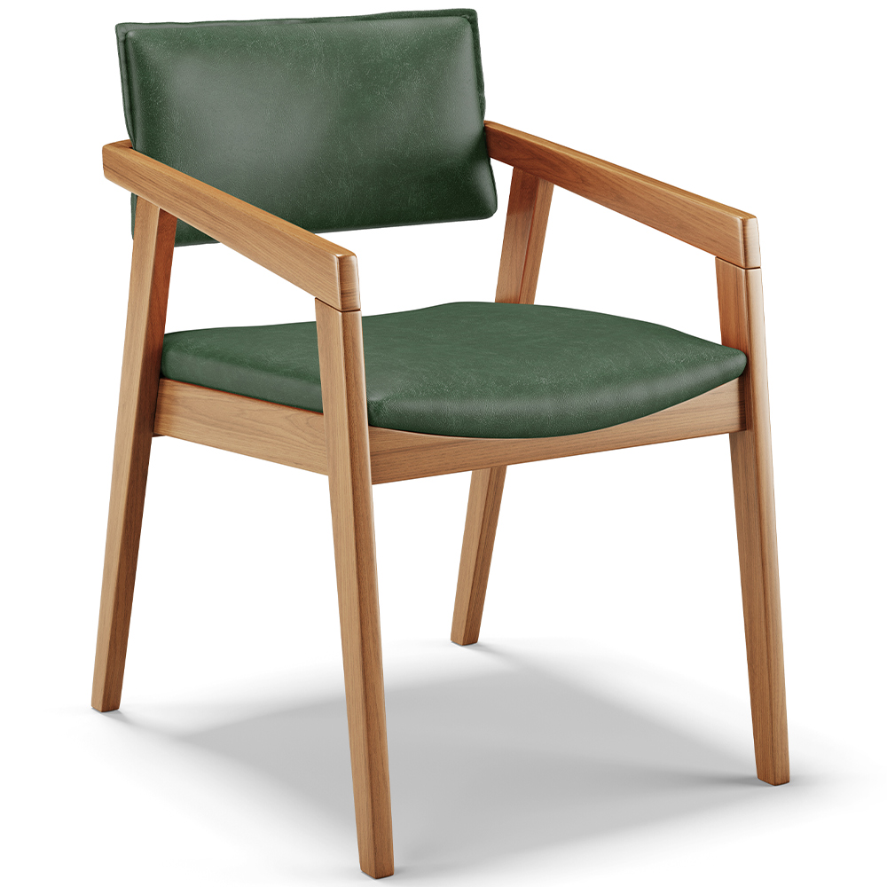Cadeira Para Sala de Jantar Estar Living Giorgia L02 Couríssimo Verde Musgo - Lyam Decor