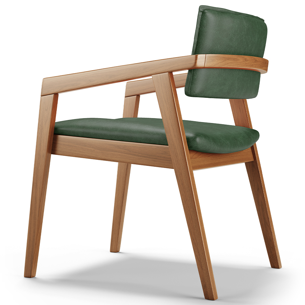 Cadeira Para Sala de Jantar Estar Living Giorgia L02 Couríssimo Verde Musgo - Lyam Decor