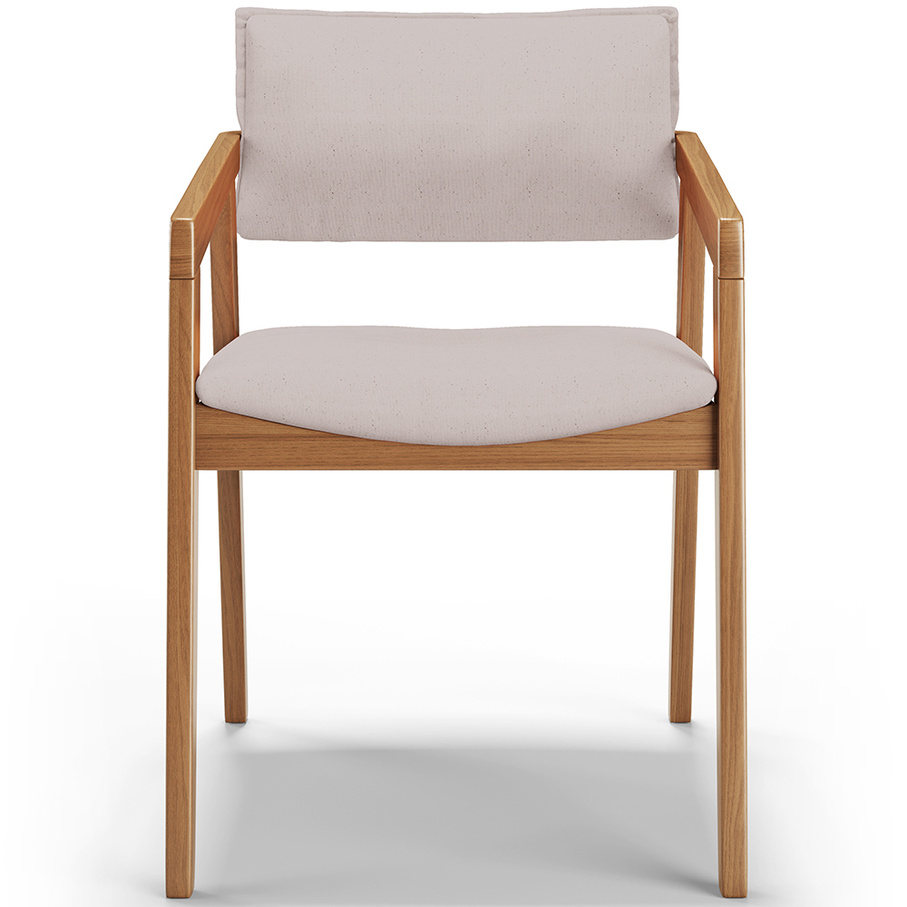 Cadeira Para Sala de Jantar Estar Living Giorgia L02 Linho Bege - Lyam Decor