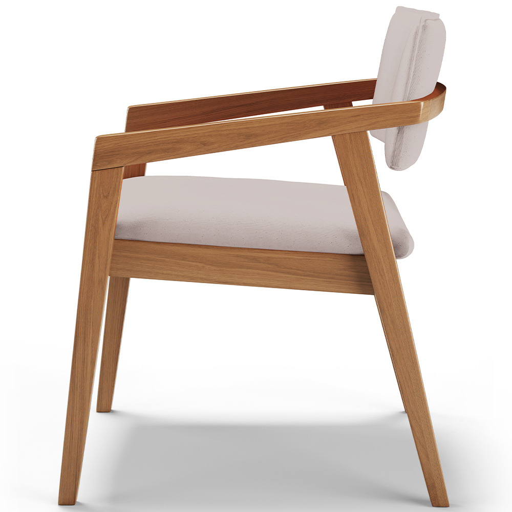 Cadeira Para Sala de Jantar Estar Living Giorgia L02 Linho Bege - Lyam Decor