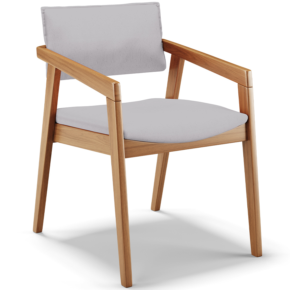 Cadeira Para Sala de Jantar Estar Living Giorgia L02 Linho Cinza - Lyam Decor