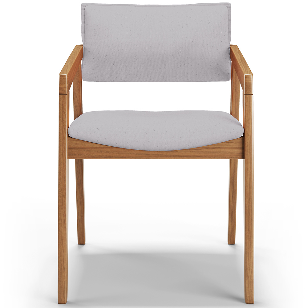 Cadeira Para Sala de Jantar Estar Living Giorgia L02 Linho Cinza - Lyam Decor