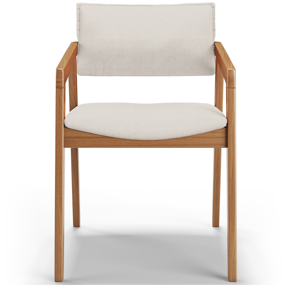 Cadeira Para Sala de Jantar Estar Living Giorgia L02 Linho Cru - Lyam Decor