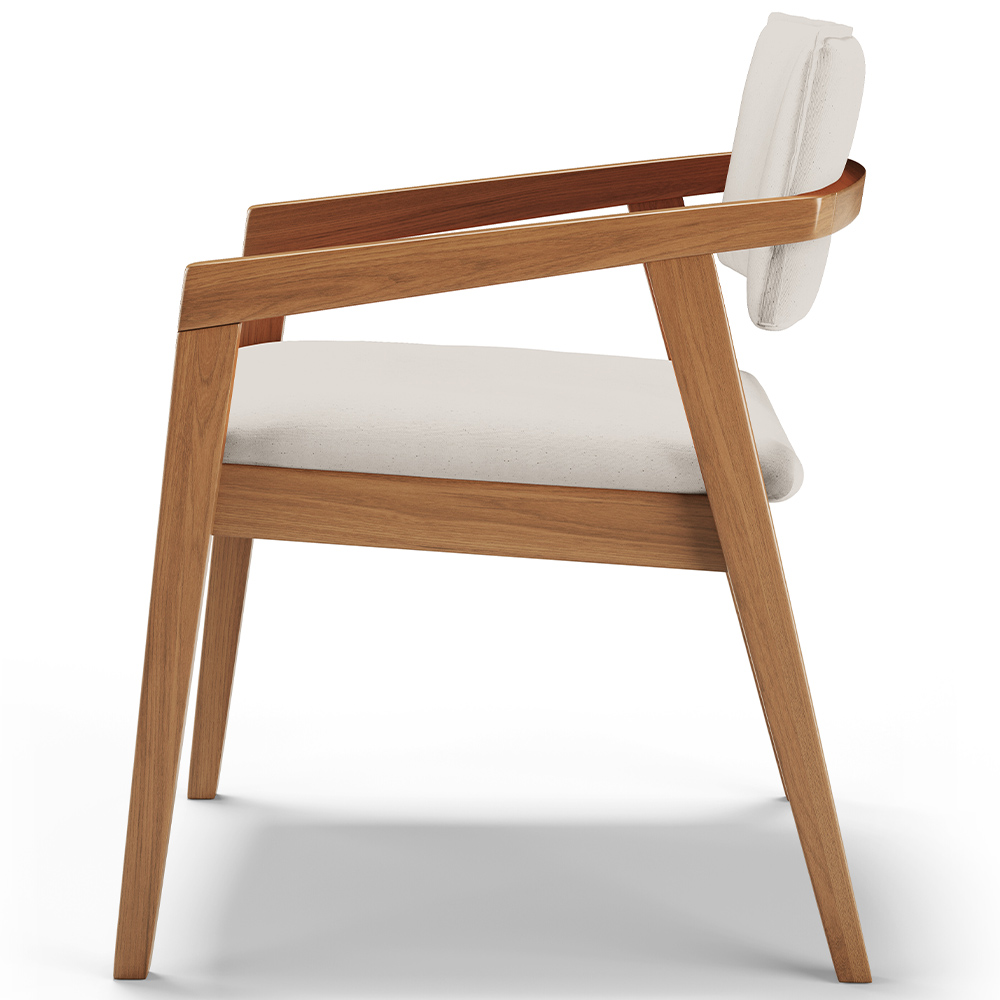 Cadeira Para Sala de Jantar Estar Living Giorgia L02 Linho Cru - Lyam Decor