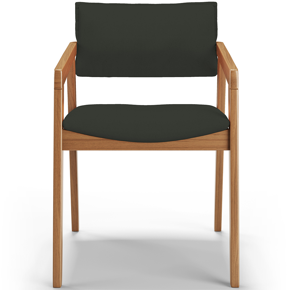 Cadeira Para Sala de Jantar Estar Living Giorgia L02 Linho Verde Musgo - Lyam Decor