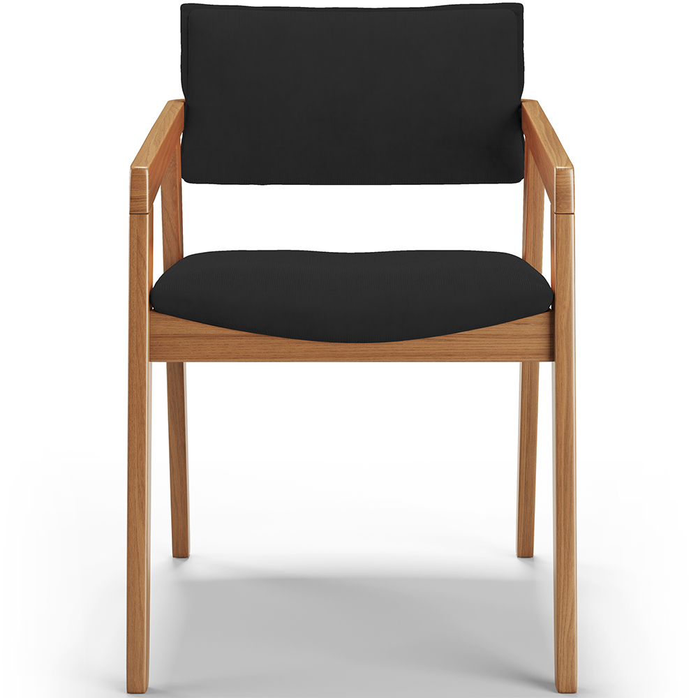 Cadeira Para Sala de Jantar Estar Living Giorgia L02 Suede Preto - Lyam Decor