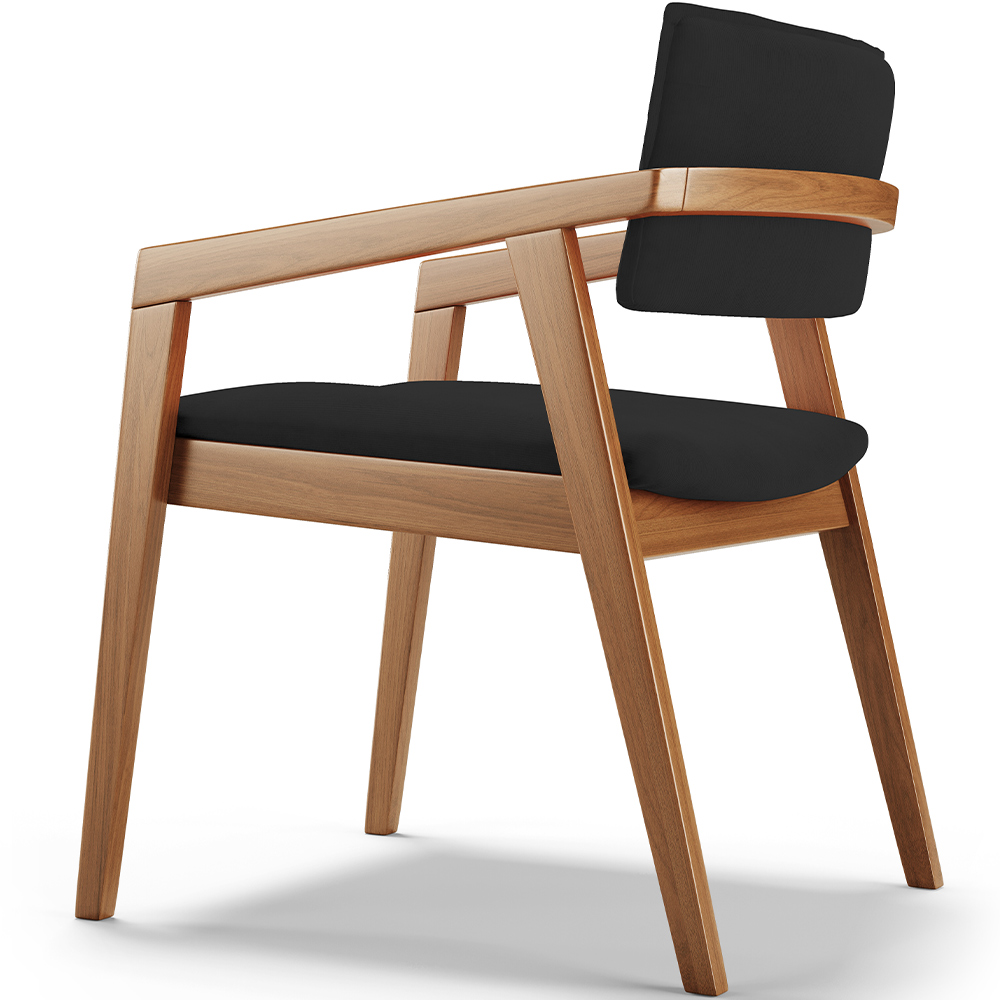 Cadeira Para Sala de Jantar Estar Living Giorgia L02 Suede Preto - Lyam Decor