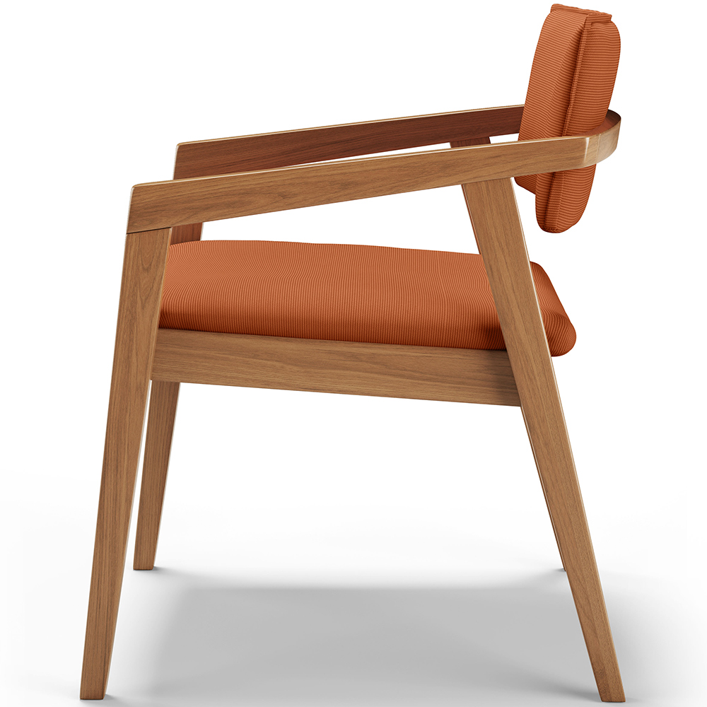 Cadeira Para Sala de Jantar Estar Living Giorgia L02 Tecido Terracota - Lyam Decor