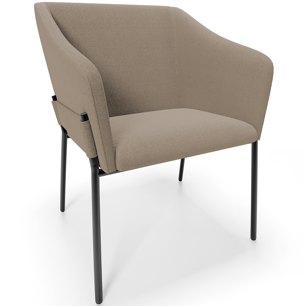 Cadeira Para Sala de Jantar Estar Living Olívia L02 Bouclê Bege - Lyam Decor