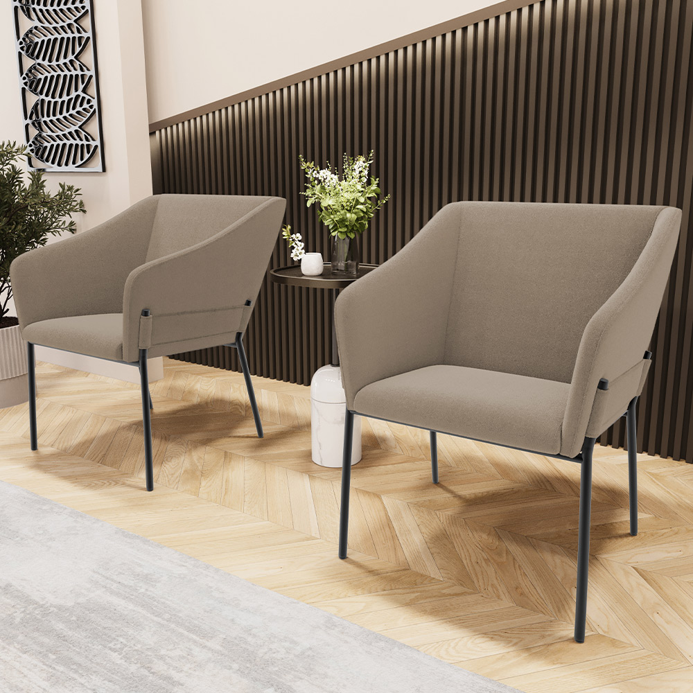 Cadeira Para Sala de Jantar Estar Living Olívia L02 Bouclê Bege - Lyam Decor