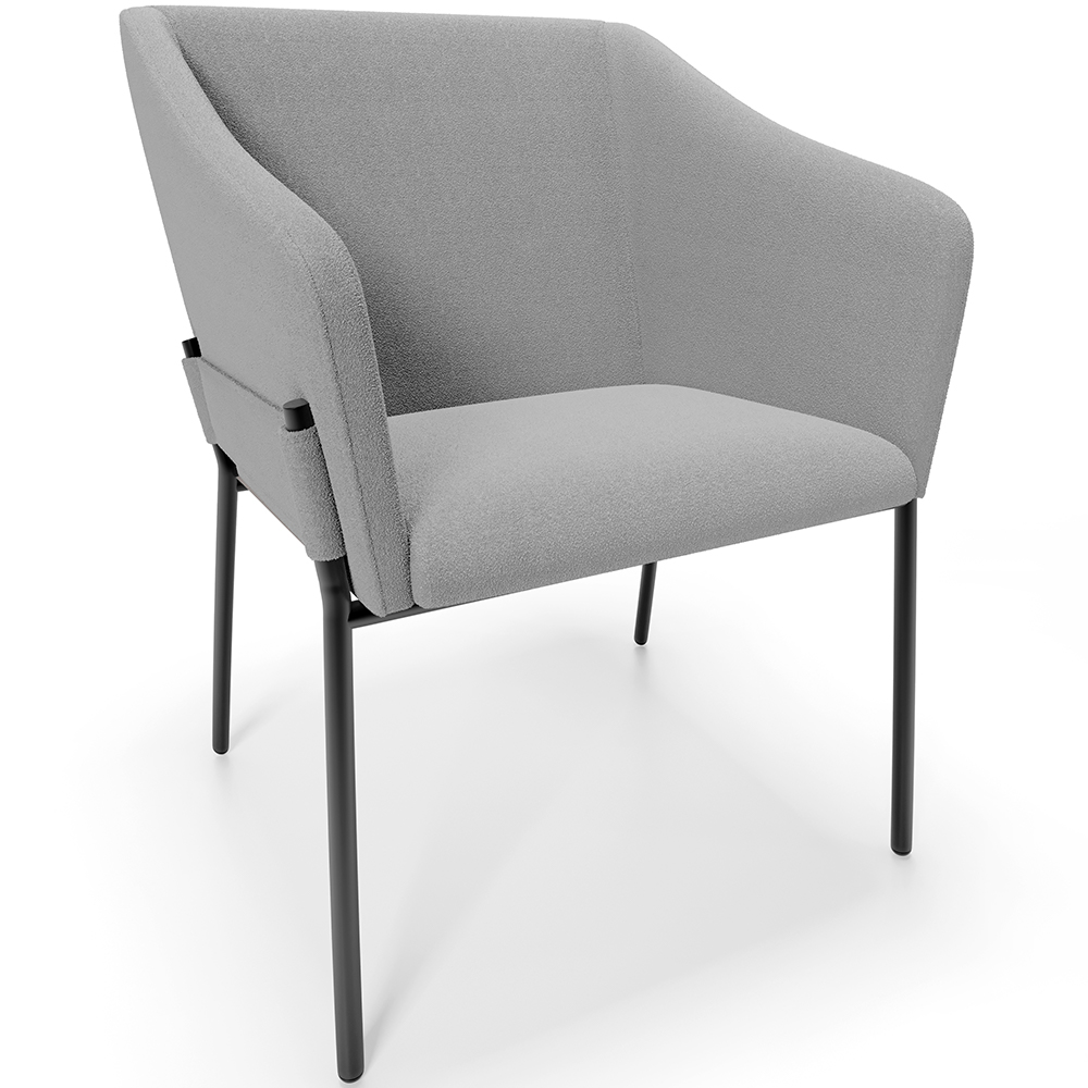 Cadeira Para Sala de Jantar Estar Living Olívia L02 Bouclê Cinza - Lyam Decor