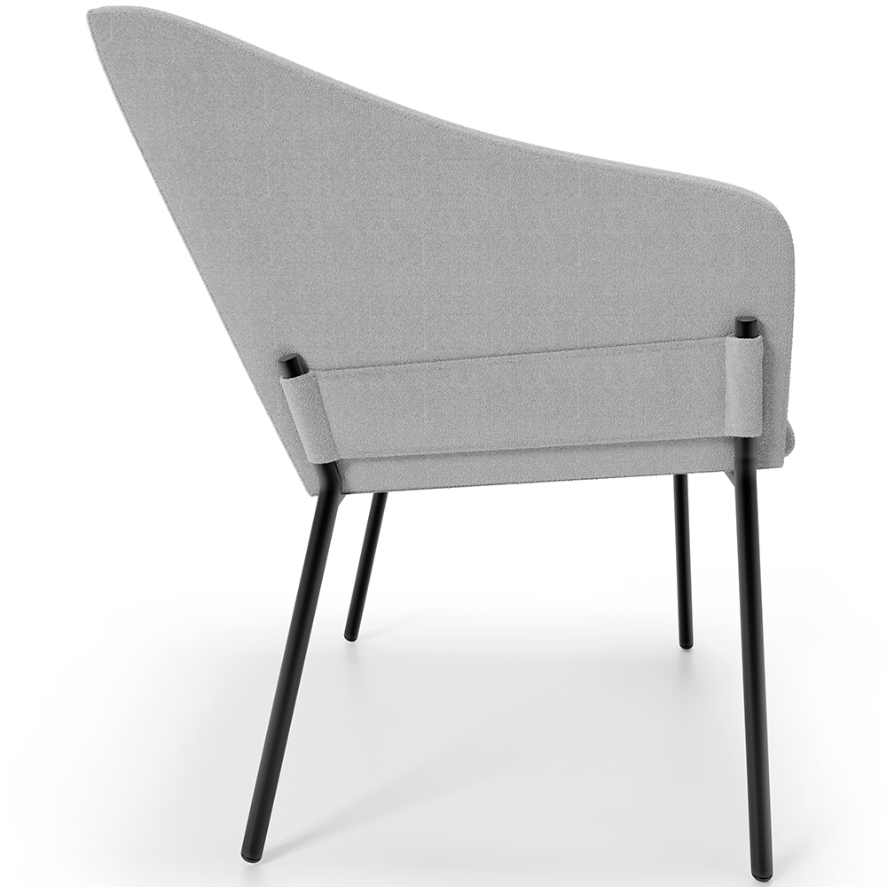 Cadeira Para Sala de Jantar Estar Living Olívia L02 Bouclê Cinza - Lyam Decor