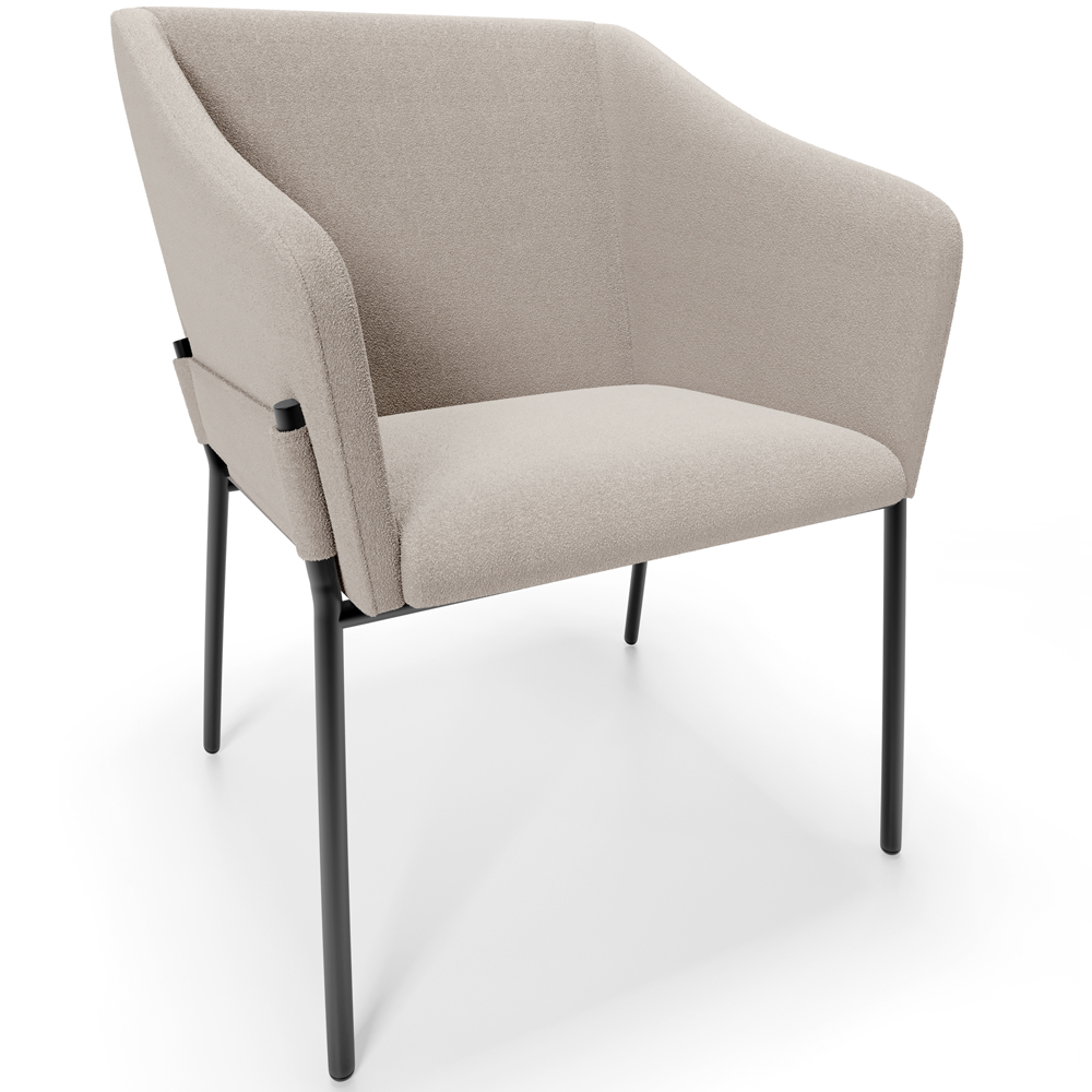 Cadeira Para Sala de Jantar Estar Living Olívia L02 Bouclê Creme - Lyam Decor