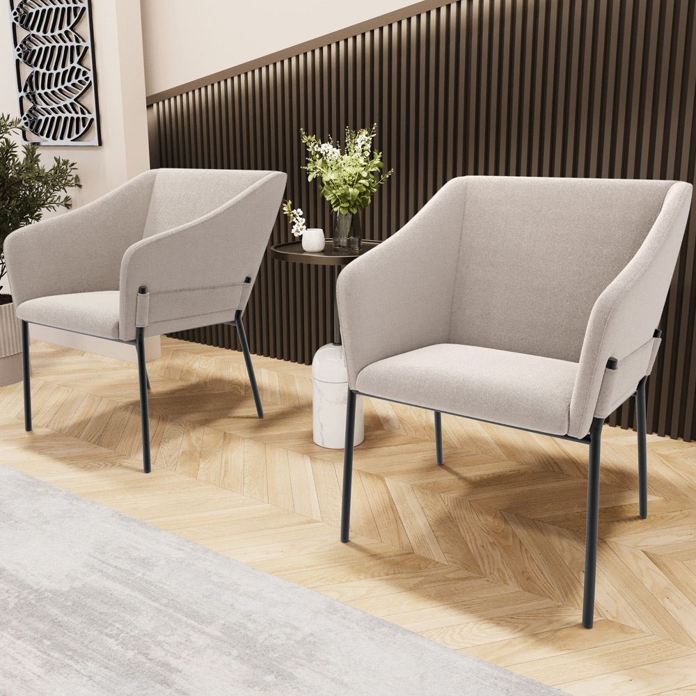 Cadeira Para Sala de Jantar Estar Living Olívia L02 Bouclê Creme - Lyam Decor