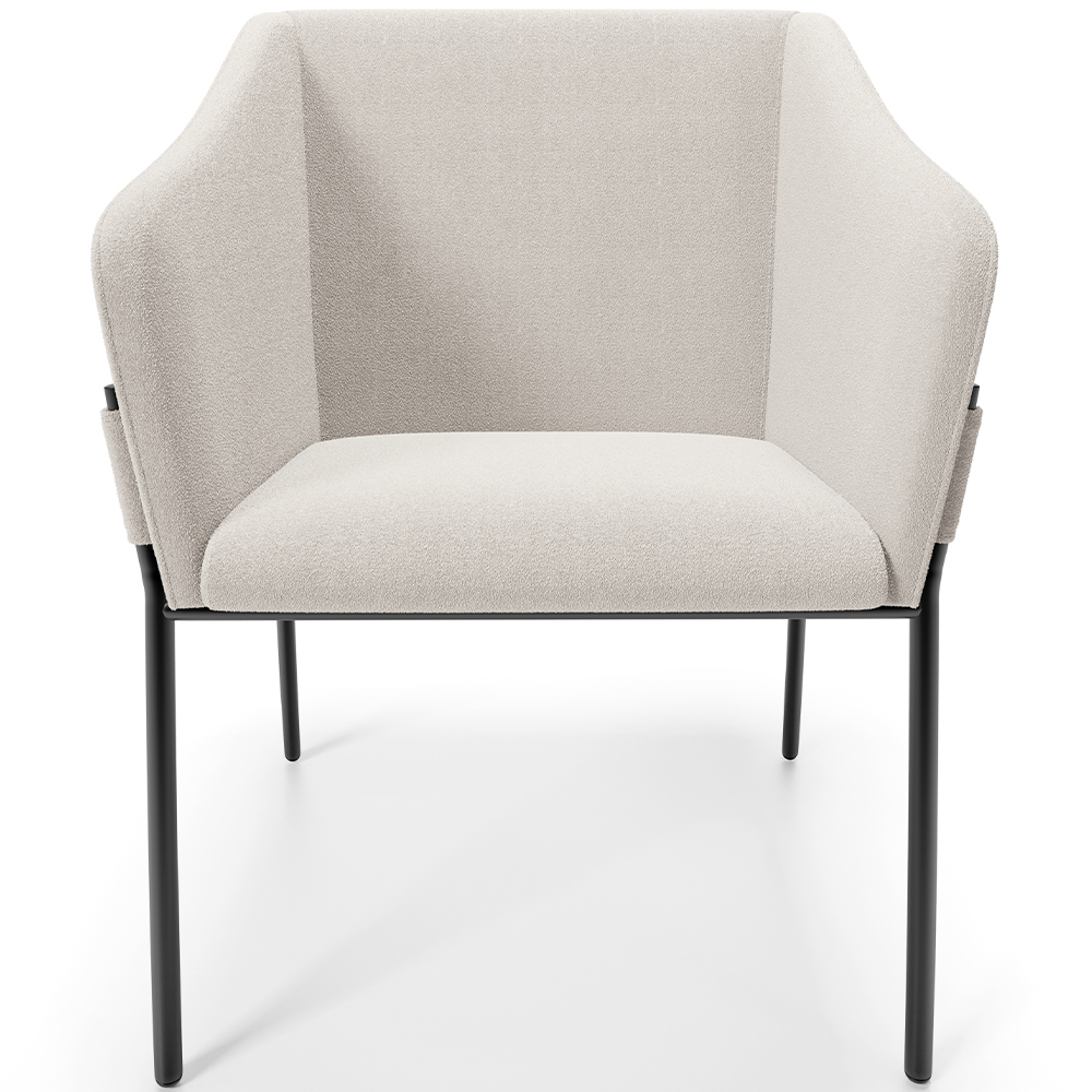 Cadeira Para Sala de Jantar Estar Living Olívia L02 Bouclê Cru - Lyam Decor