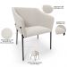 Cadeira Para Sala de Jantar Estar Living Olívia L02 Bouclê Cru - Lyam Decor