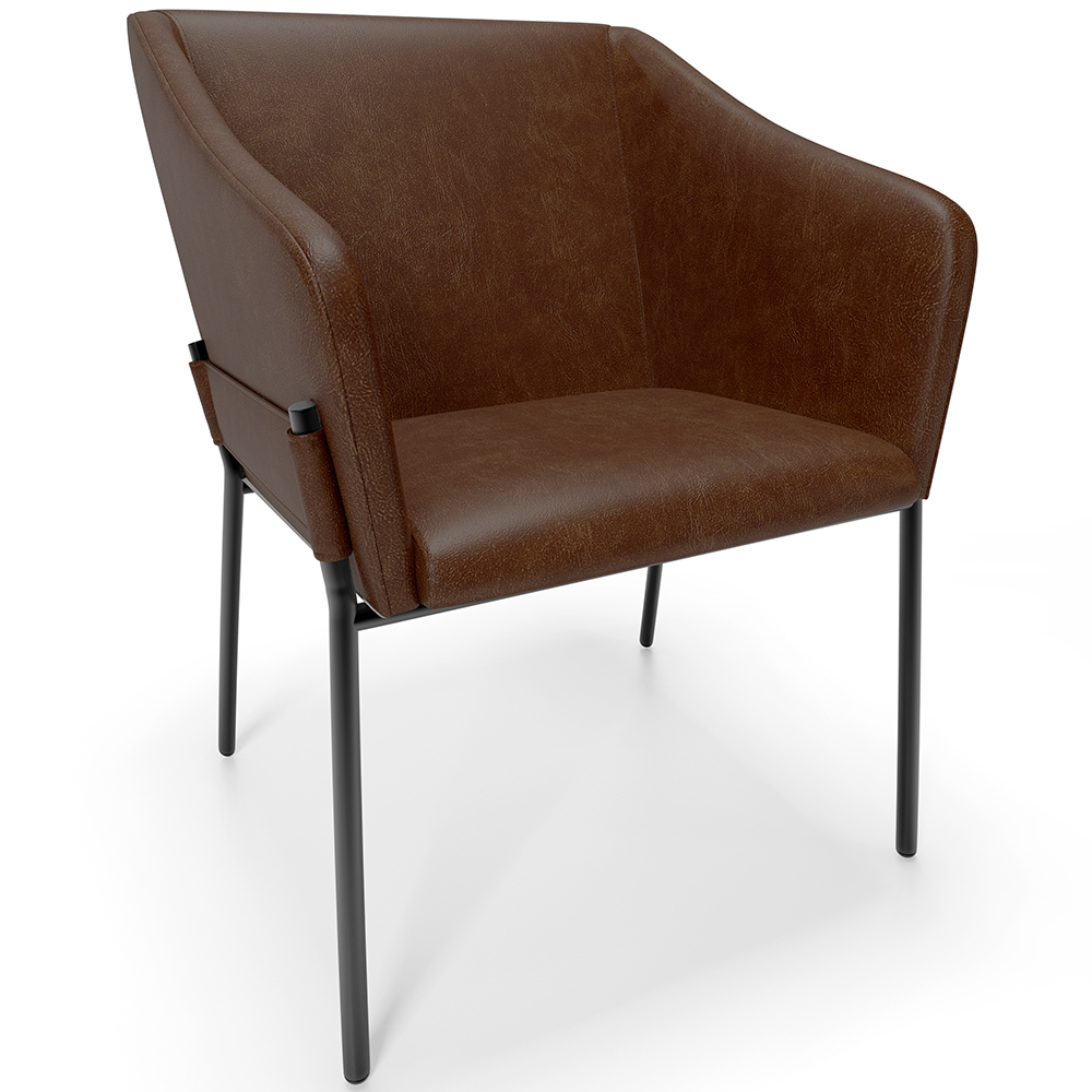 Cadeira Para Sala de Jantar Estar Living Olívia L02 Couríssimo Marrom - Lyam Decor