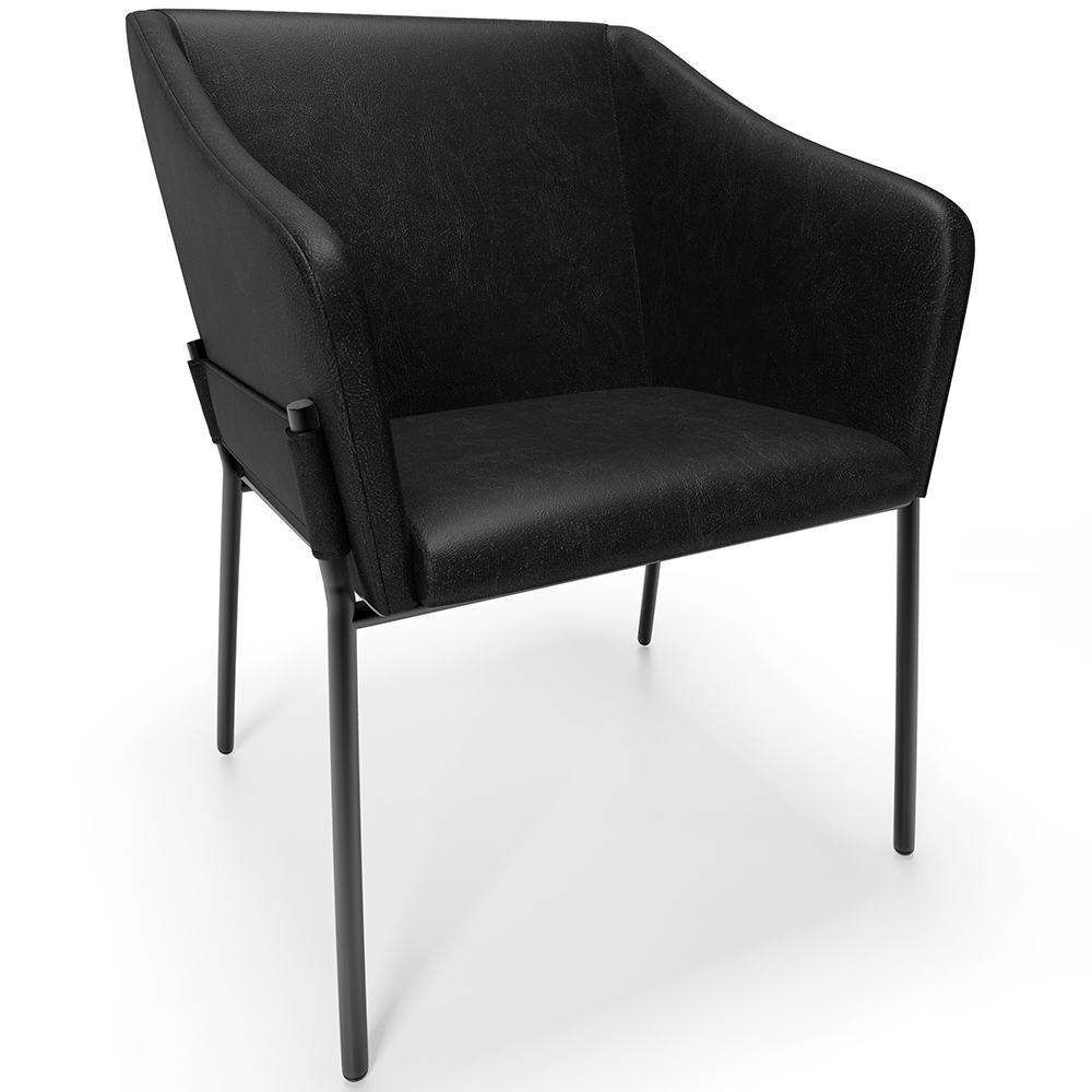 Cadeira Para Sala de Jantar Estar Living Olívia L02 Couríssimo Preto - Lyam Decor