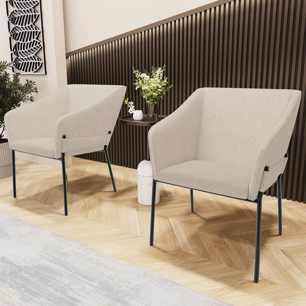 Cadeira Para Sala de Jantar Estar Living Olívia L02 Linho Bege - Lyam Decor