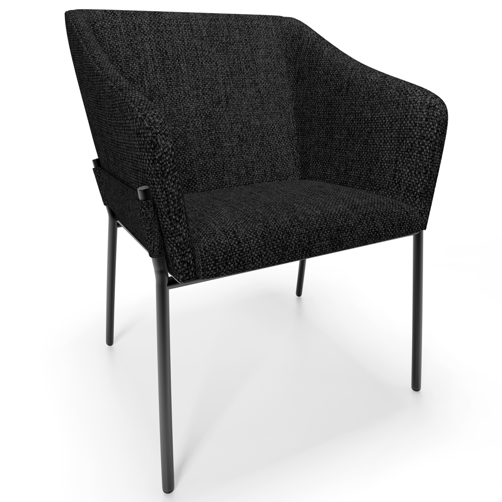 Cadeira Para Sala de Jantar Estar Living Olívia L02 Linho Chumbo - Lyam Decor