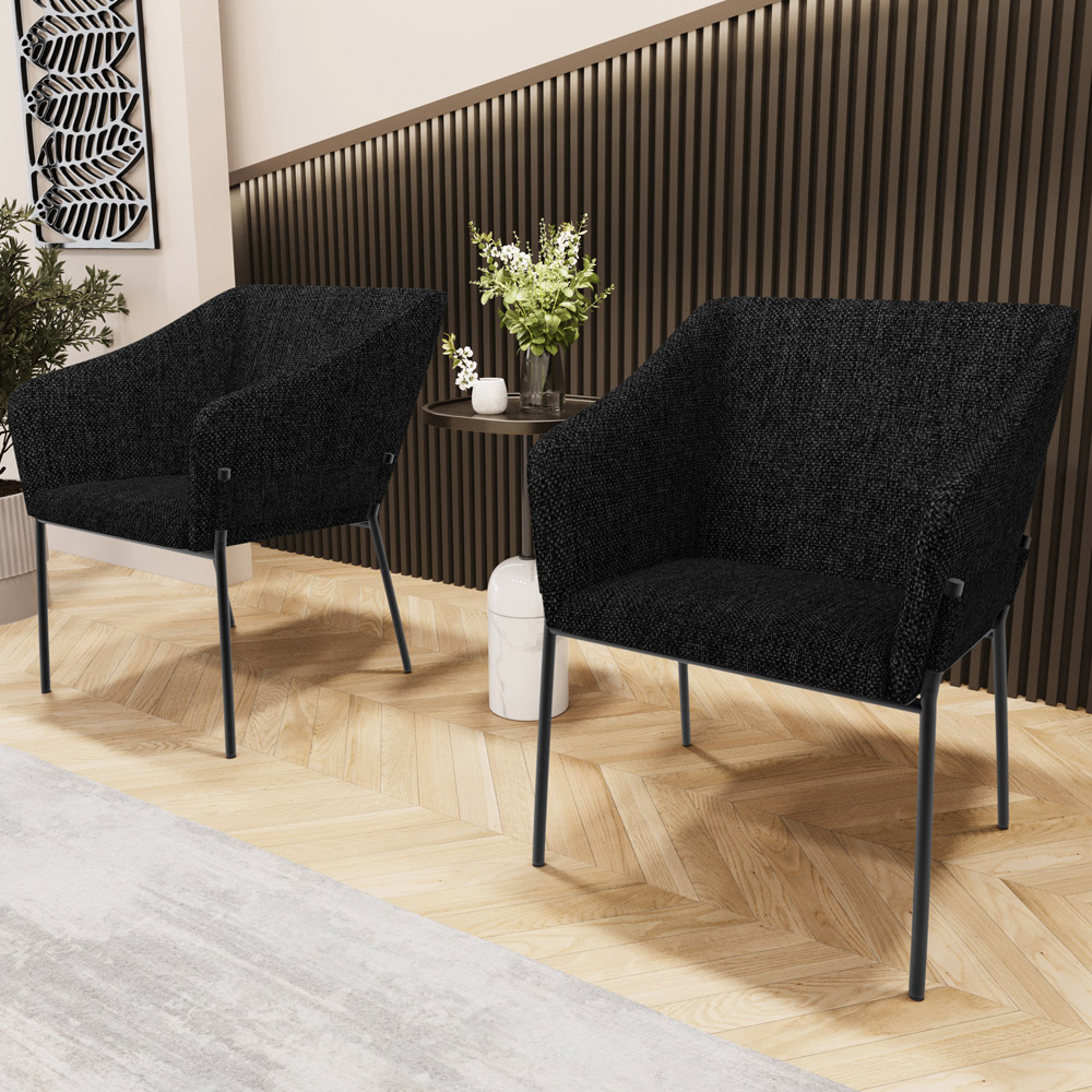 Cadeira Para Sala de Jantar Estar Living Olívia L02 Linho Chumbo - Lyam Decor