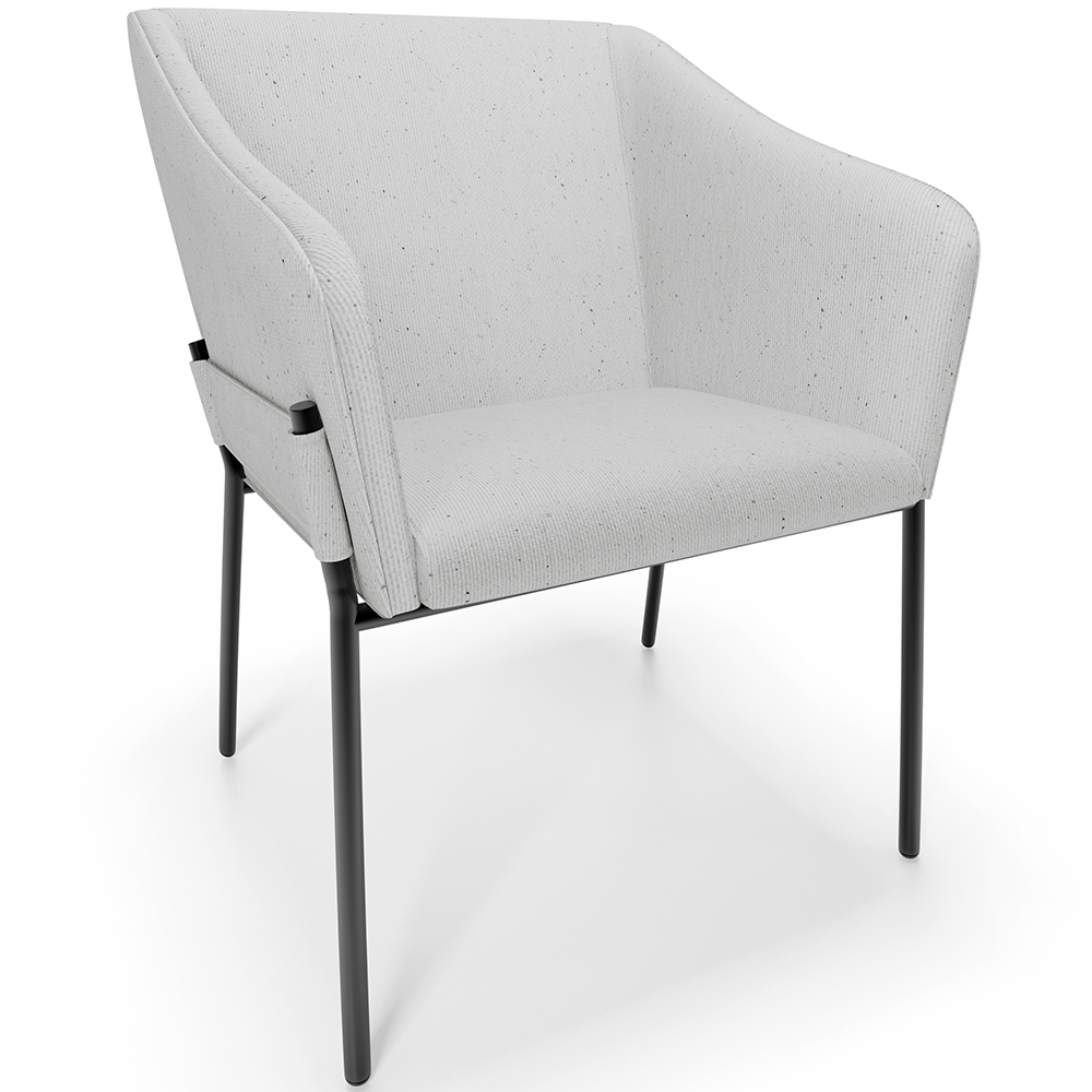 Cadeira Para Sala de Jantar Estar Living Olívia L02 Linho Cinza - Lyam Decor